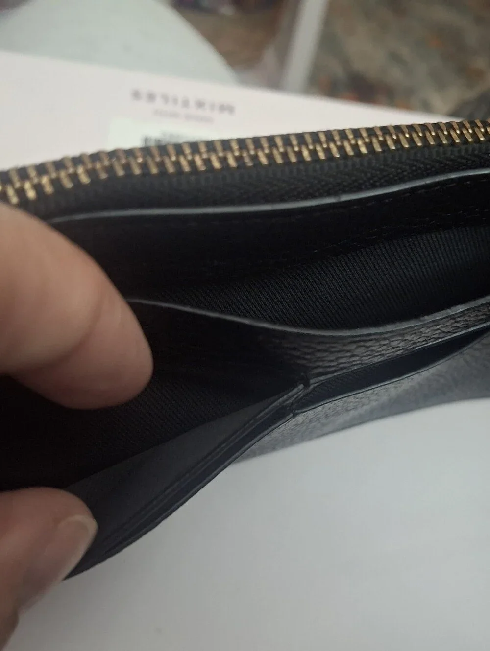 Coach Black Leather Zip Wallet